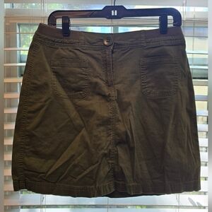 Olive Green Cargo Mini Skirt w/ Pockets | Utility Style (W/Shorts Inside).